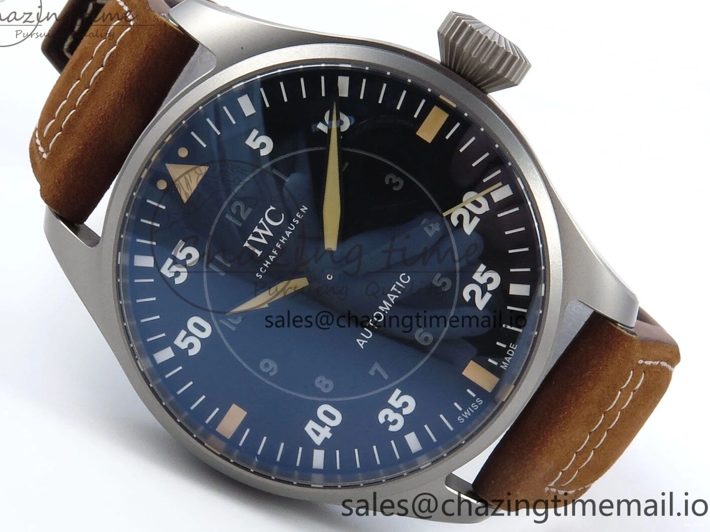 MIROTIME 0130 Big Pilot IW329701 M+F 1:1 Best Edition Black Dial on Brown Leather Strap MY RelaxedFit 7005